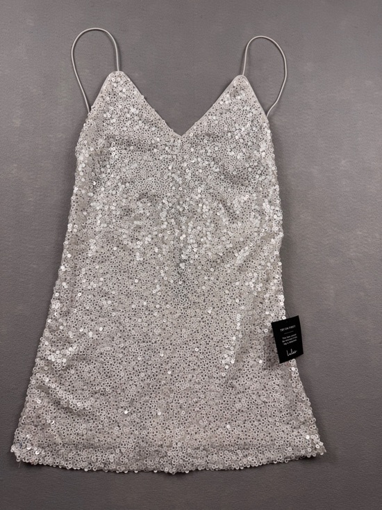 Lulus Dresses & Skirts - Lulu’s Force of Fashion White Backless Sequin Mini Slip Dress Size Small Bride